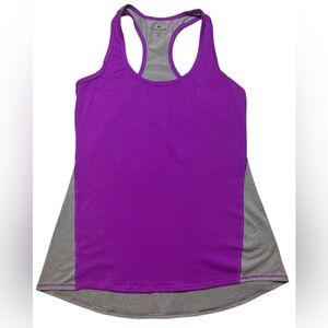 Athleta Colorblock Chi Racerback Tank Top Purple Gray. Size XS. Pre-owned
